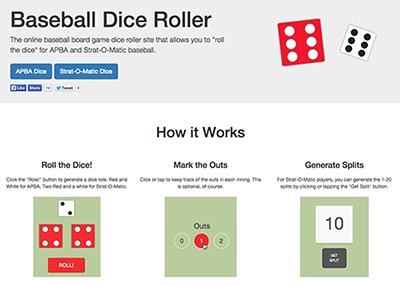 BaseballDiceRoller.com – Online Random Dice Roll Generator for APBA and Strat-O-Matic image