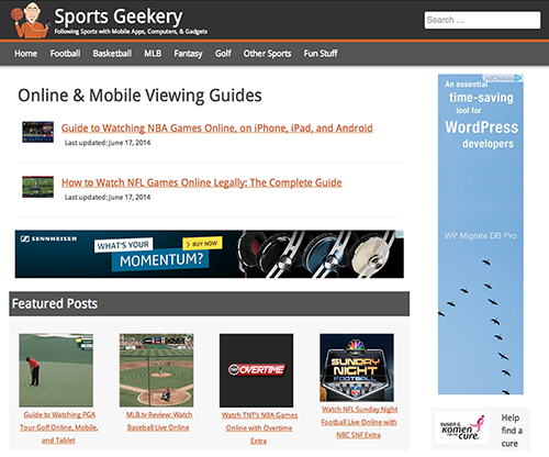 Custom WordPress Theme for SportGeekery.com image